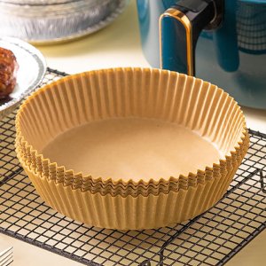 100PCS Air Fryer Parchment Paper Liners Non-Stick Disposable Paper Tray Barbecue Plate Food Oven Kitchen Round Baking Paper