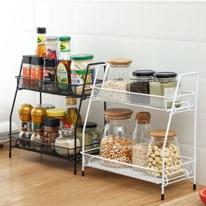 Hopeway Desktop organizer Double Layer Storage Rack Detachable Iron Kitchen Spice Rack