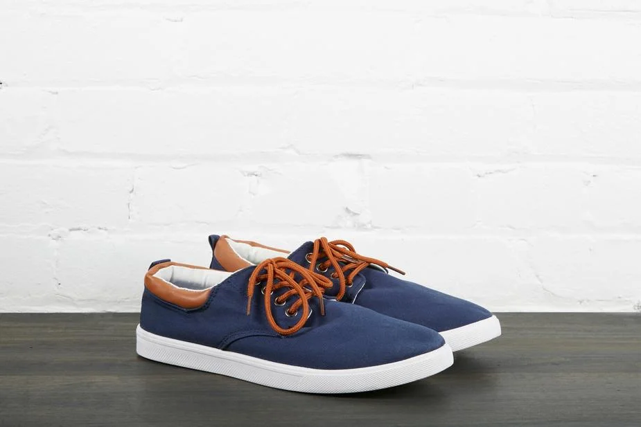 Stylish navy blue sneakers