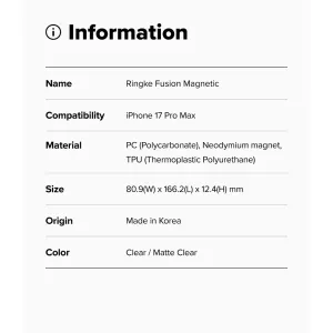 Ringke Fusion Magnetic Case for Apple iPhone 17 Pro Max