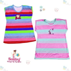 KIDS GIRL STRIPE BLOUSE FIT UPTO 2-4YRS OLD COTTON ROUNDNECK ASSORTED CARTOON DISNEY PRINCESS PRINT