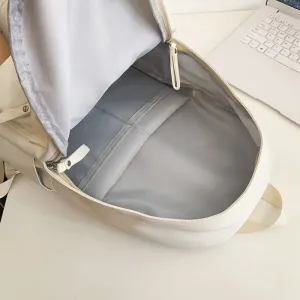 Casual Backpack Unisex Couple Style Korean Style ins Style Water-Repellent Nylon Outing Play All-Match Solid Color Simple