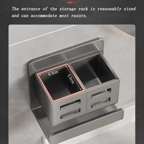 CHERRY Toothbrush Storage Rack – Multifunctional Waterproof Toothbrush Holder for Bathroom, Wall-Mounted Organizer, Strong Load-Bearing Grey/White