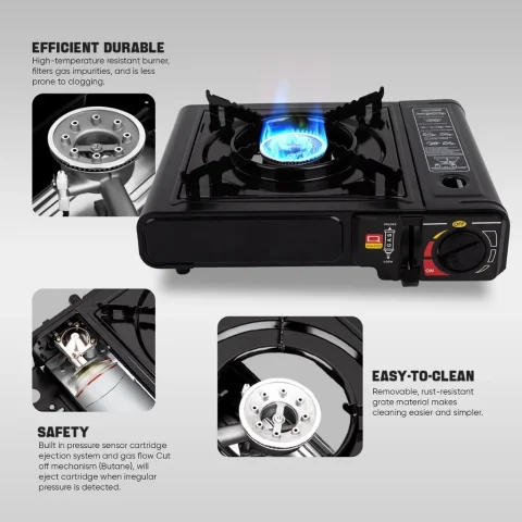 Portable Butane Gas Stove Mini Camping Outdoor Picnic Barbecue Safe Explosion-Proof 9