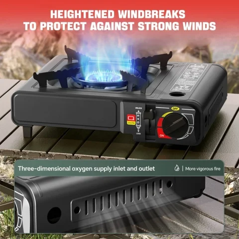Portable Butane Gas Stove Mini Camping Outdoor Picnic Barbecue Safe Explosion-Proof 3