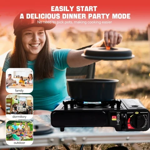 Portable Butane Gas Stove Mini Camping Outdoor Picnic Barbecue Safe Explosion-Proof