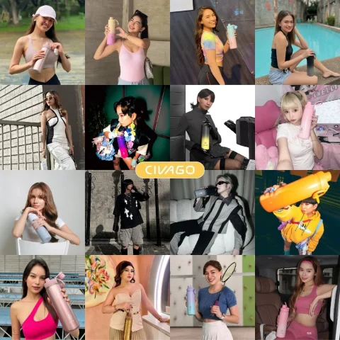 CIVAGO（22oz）Wide Mouth with Sport Lid Vacuum Insulated Tumbler Hot And Cold Drinking Water Bottle 8