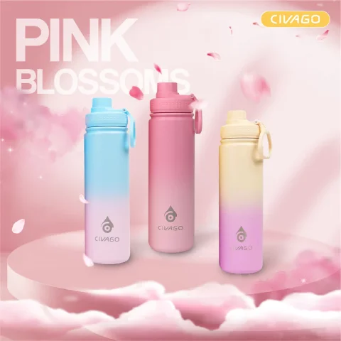 CIVAGO（22oz）Wide Mouth with Sport Lid Vacuum Insulated Tumbler Hot And Cold Drinking Water Bottle 6