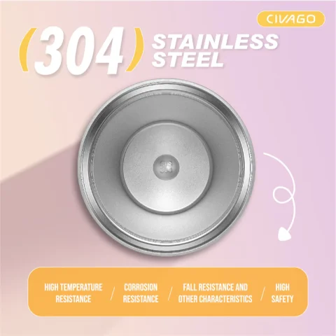 CIVAGO（22oz）Wide Mouth with Sport Lid Vacuum Insulated Tumbler Hot And Cold Drinking Water Bottle 5