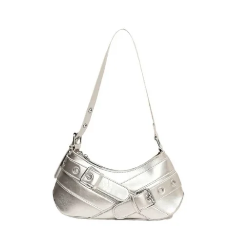 Women’s Vintage Red Shoulder Bag – Retro PU Leather Baguette Handbag with Buckle Detail, Fashion Mini Shoulder Purse for Party, Travel & Everyday Use 5