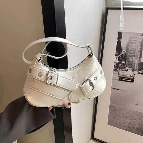 Women’s Vintage Red Shoulder Bag – Retro PU Leather Baguette Handbag with Buckle Detail, Fashion Mini Shoulder Purse for Party, Travel & Everyday Use 6