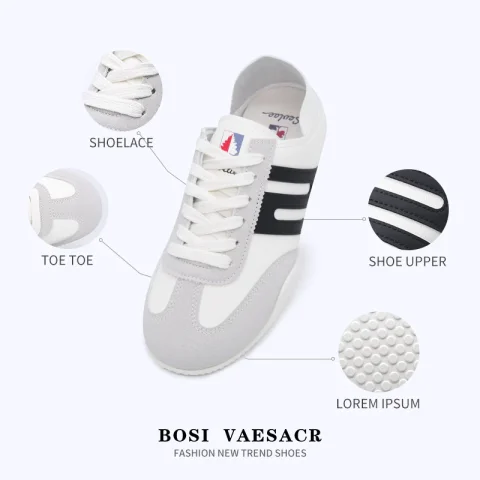 BOSI Soft korean fashion PU Fabric Versatile Sports Casual Shoes for Women & Students 8