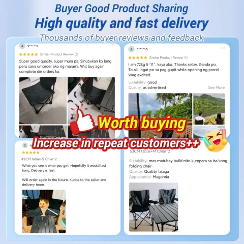 CEMAL Portable Folding Camping Table & Chairs Set (1 Table + 2 Chairs) 3