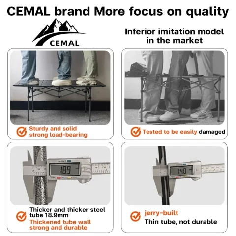 CEMAL Portable Folding Camping Table & Chairs Set (1 Table + 2 Chairs) 6