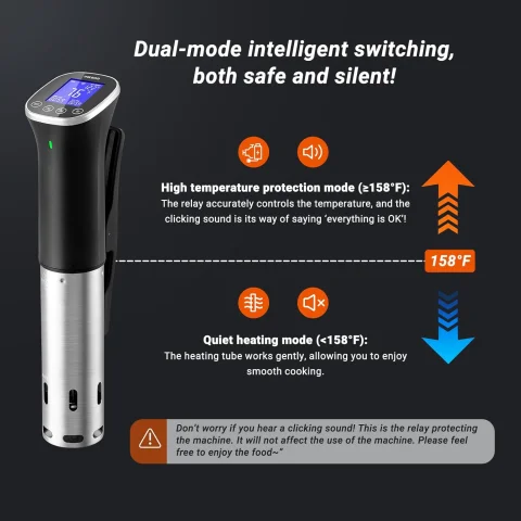 INKBIRD WIFI Sous Vide Cooker ISV-300W, 1000 Watts Sous-Vide Machine with 14 Preset Recipes, 3D Fast-Heating Thermal Immersion Circulator with Timer 3