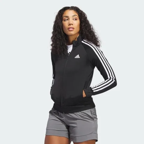 adidas Women's Essentials Warm-Up Slim 3-Stripes Track Jacket