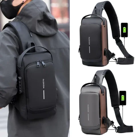 Mumu 7049 Men Waterproof Motorcycle Shoulder Bag Simple Trend Sports Messenger Unisex Bags