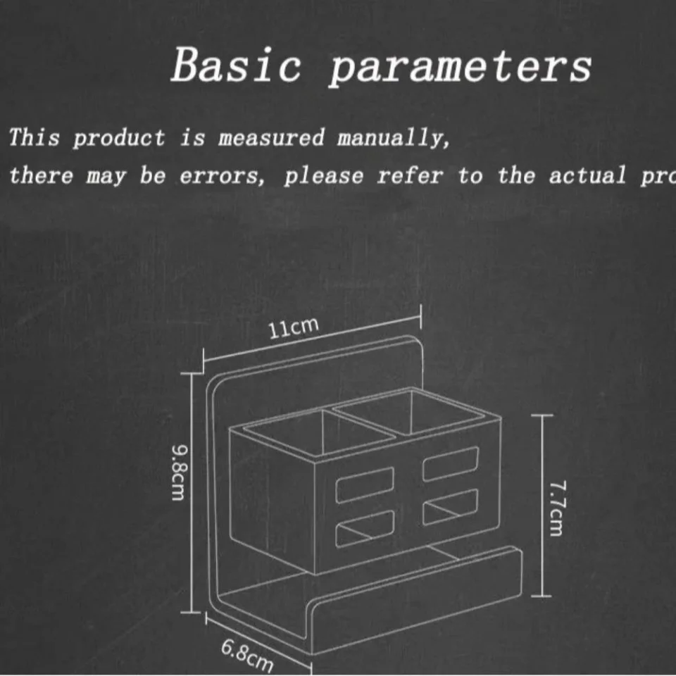 CHERRY Toothbrush Storage Rack – Multifunctional Waterproof Toothbrush Holder for Bathroom, Wall-Mounted Organizer, Strong Load-Bearing Grey/White
