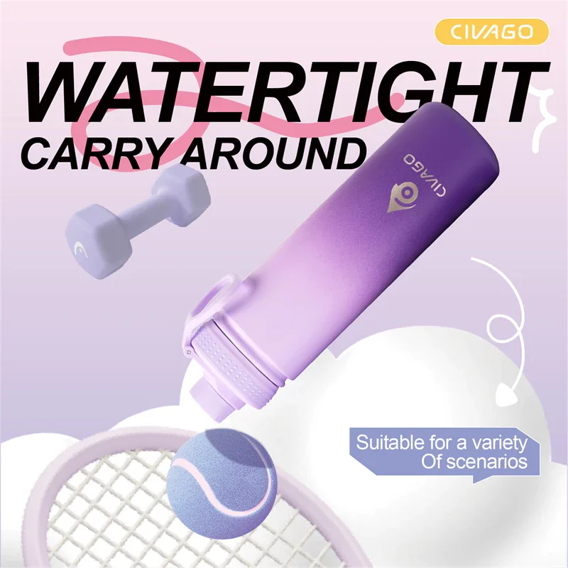 CIVAGO（22oz）Wide Mouth with Sport Lid Vacuum Insulated Tumbler Hot And Cold Drinking Water Bottle