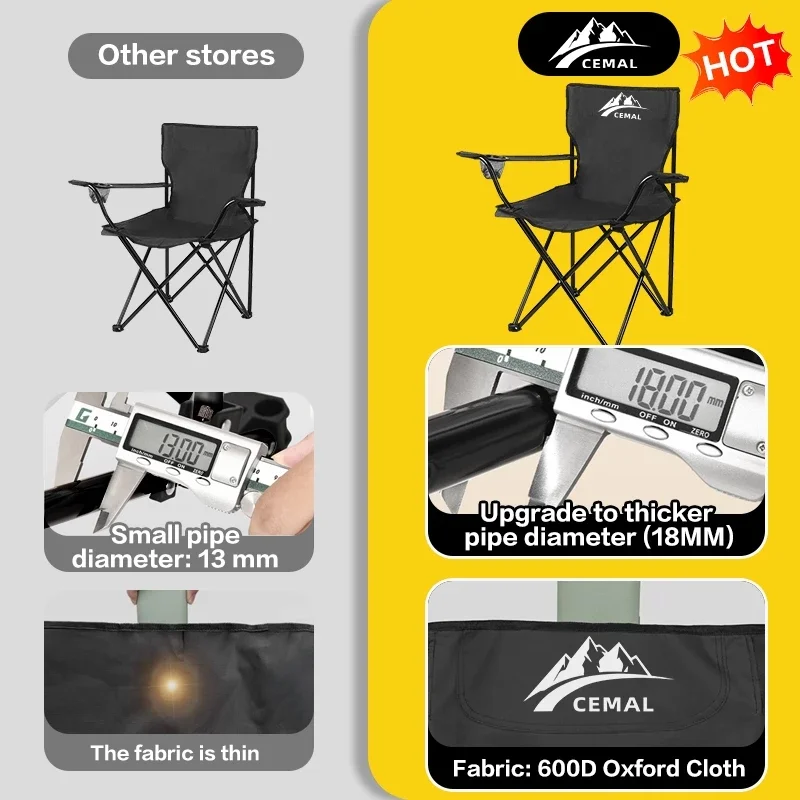 CEMAL Portable Folding Camping Table & Chairs Set (1 Table + 2 Chairs)