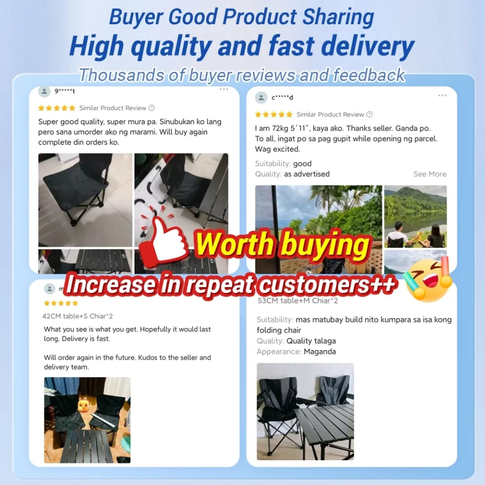 CEMAL Portable Folding Camping Table & Chairs Set (1 Table + 2 Chairs)