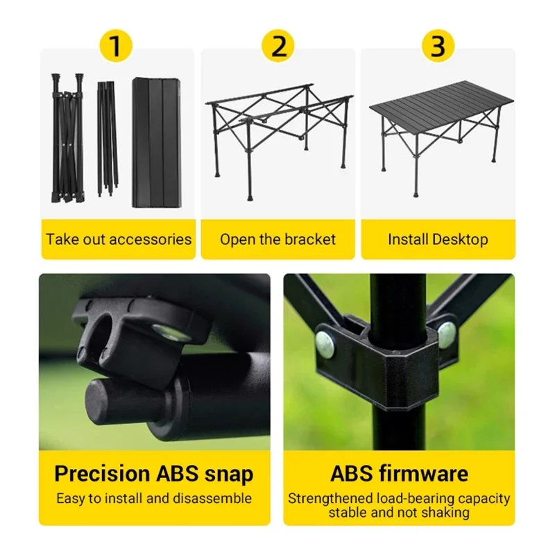 CEMAL Portable Folding Camping Table & Chairs Set (1 Table + 2 Chairs)