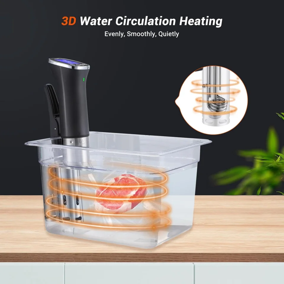 INKBIRD WIFI Sous Vide Cooker ISV-300W, 1000 Watts Sous-Vide Machine with 14 Preset Recipes, 3D Fast-Heating Thermal Immersion Circulator with Timer