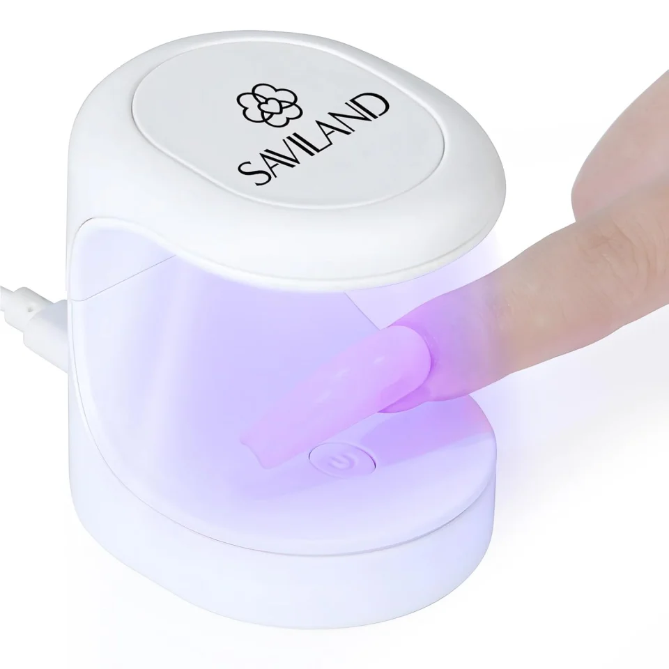 Saviland Mini UV Nail Lamp: Quick-Dry Flash Cure Lamp Gel Nail Lamp 16W Portable UV Light for Gel Nails lampara uv/led para uñas de Gel Nail Extension UV LED Lamp for Manicure Starters DIY Nail Art