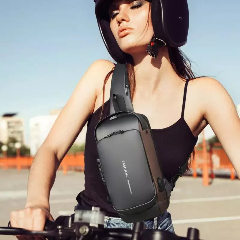 Mumu 7049 Men Waterproof Motorcycle Shoulder Bag Simple Trend Sports Messenger Unisex Bags