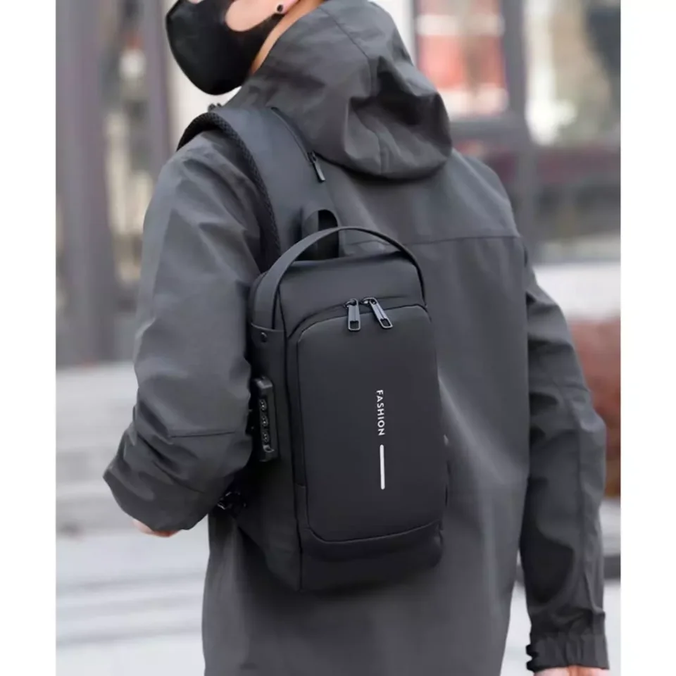 Mumu 7049 Men Waterproof Motorcycle Shoulder Bag Simple Trend Sports Messenger Unisex Bags